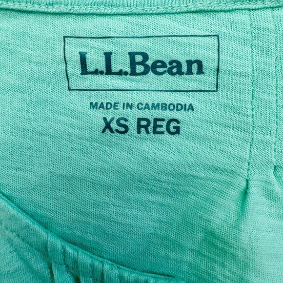 L.L. Bean Women’s Organic Cotton Tee, Split Neck, Short-Sleeve, Fresh Mint/Green - Picture 5 of 9